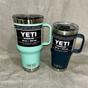 Yeti Rambler Tumblers in Mint and Navy